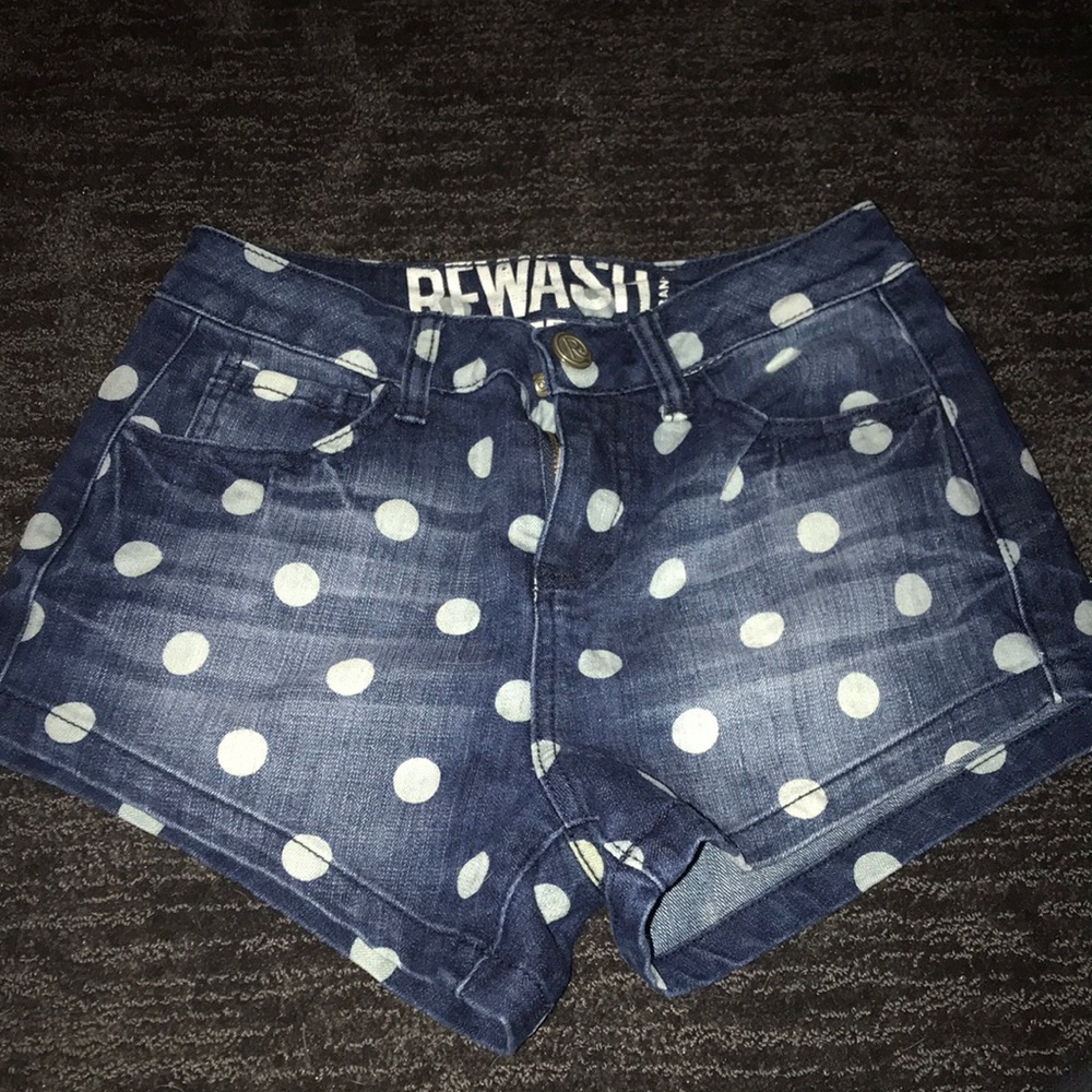 Polka Dot denim shorts